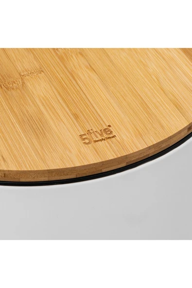 5FIVE Bambou 30 Lt Metal Çöp Kovası - Beyaz - 3