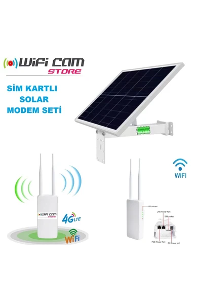 WIFICAM PLUS 60 Watt Panelli Sim Kartlı Güneş Enerjili Dış Mekan Wifi Modem Seti - 2