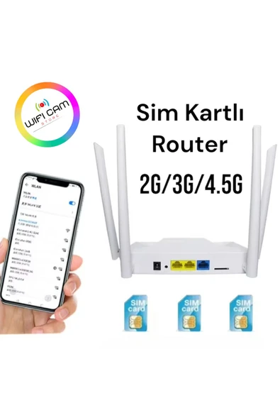 WİFİCAM Sim Kart ile Çalışan 4 Antenli Router Wifi Modem 3G/4G Desteği - 6