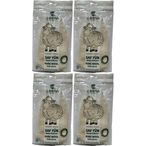 Derma Naturel Therapy Saf Yün Banyo Eldiveni T-485 (4 Lü Set) - 1