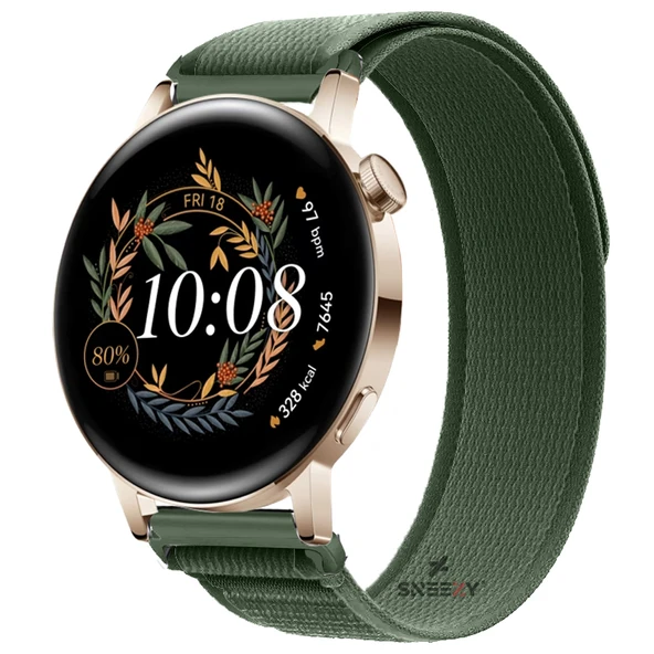 Huawei Watch GT3 42mm Uyumlu 20mm Wander Trail Loop Kordon  Haki ürün görseli