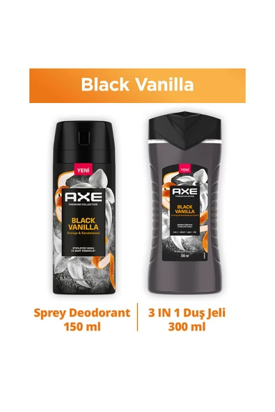 Axe Duş Jeli Black Vanilla 3 In 1 Vücut Saç Yüz 300 ml