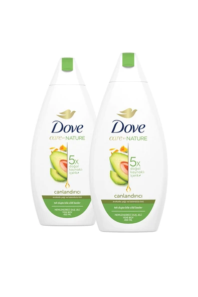 Dove Care By Nature Nemlendirici Duş Jeli Avokado Yağı Ve Kalendula Özü Canlandırıcı 450 ml X2 - 2