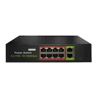 URANIUM POE-8002-96W 8 PORT 10/100 + 2 PORT 10/100 RJ45 UPLINK POE SWITCH (REALTEK CHIPSET)