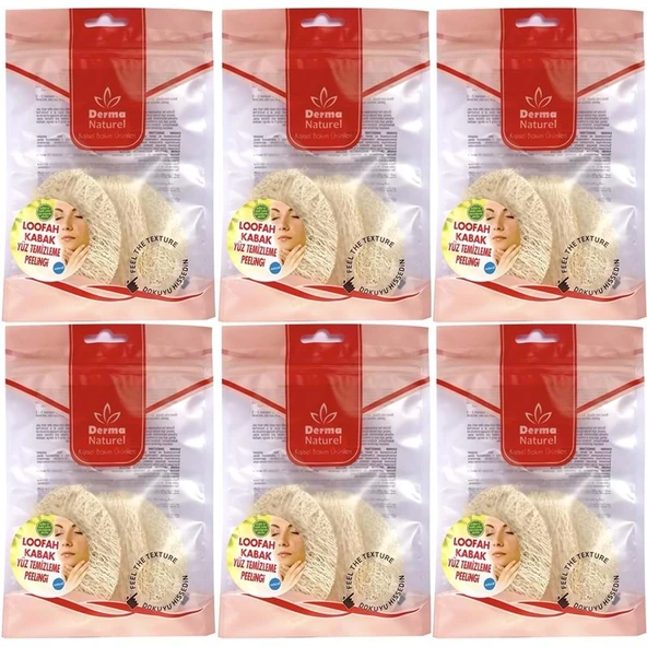 Derma Naturel Loofah Yüz Temizleme (Sivilce ve Siyah Noklar için) Peeling MS-06 (6 Lı Set) ürün görseli