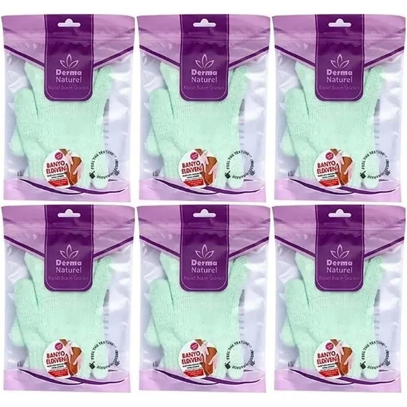 Derma Naturel Parmaklı Banyo Eldiveni MS-23 (6 Lı Set) ürün görseli