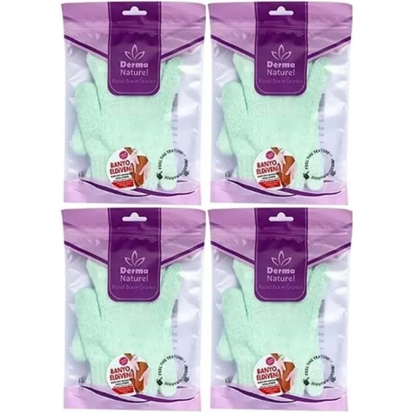 Derma Naturel Parmaklı Banyo Eldiveni MS-23 (4 Lü Set) ürün görseli 1