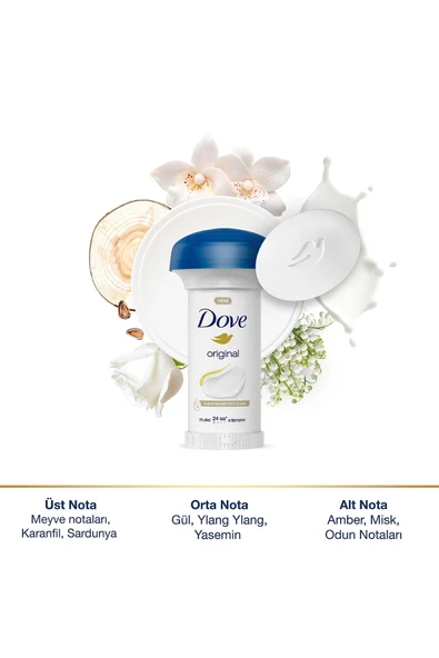 Dove Original Kadın Stick Deodorant 1/4 Nemlendirici Krem Yeni 50 ml - 6