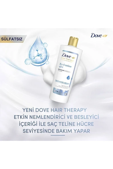 Dove Hair Therapy Sülfatsız Saç Bakım Şampuanı Hydration Spa Nemlendirici 350 ml - 7
