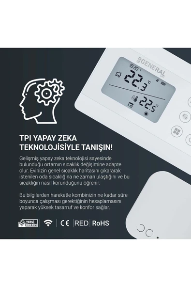 GENERAL Life Ht300s Rf Kablosuz Haftalık Programlı Oda Termostatı - 4