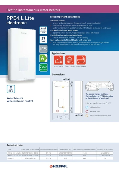 KOSPEL Ppe4-L Elektronik Trifaze Ani Su Isıtıcı - 3