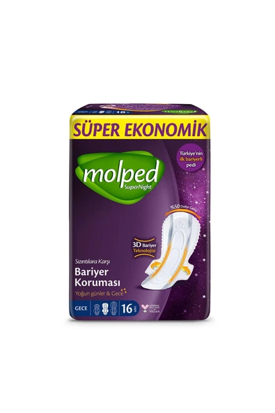 Molped Supernight Yoğun Günler & Gece (gece) 16'lı 1 Adet