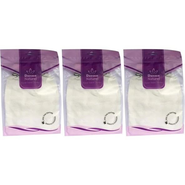 Derma Naturel Krep Lastikli Kese MS-20 (3 Lü Set) ürün görseli