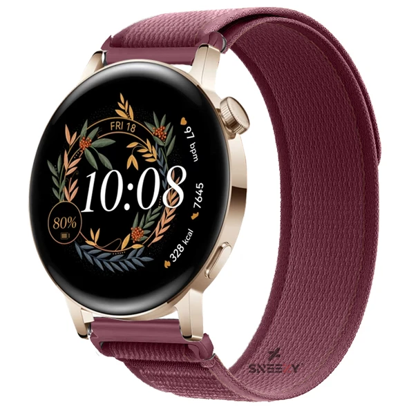 Huawei Watch GT 3 Elegant – Active 42mm Uyumlu 20mm Wander Trail Loop Kordon  Mavi Koyu - 5