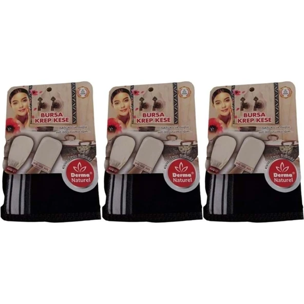 Derma Naturel Krep Kese - Siyah MS-28 (3 Lü Set) ürün görseli 1