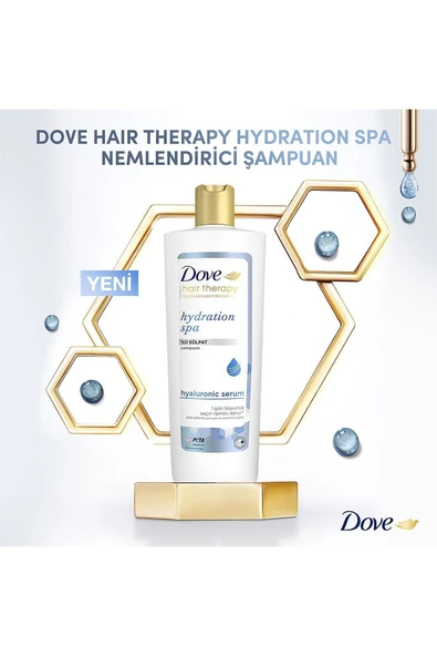 Dove Hair Therapy Sülfatsız Saç Bakım Şampuanı Hydration Spa Nemlendirici 350 ml - 3