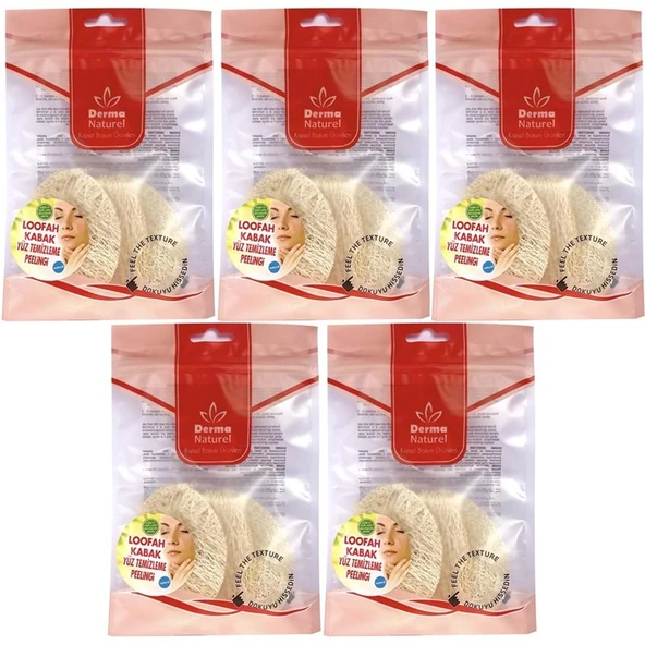 Derma Naturel Loofah Yüz Temizleme (Sivilce ve Siyah Noklar için) Peeling MS-06 (5 Li Set) ürün görseli 1