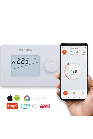 GENERAL Life Ht250 Smart Kablosuz Akıllı Tuya Oda Termostatı - 2
