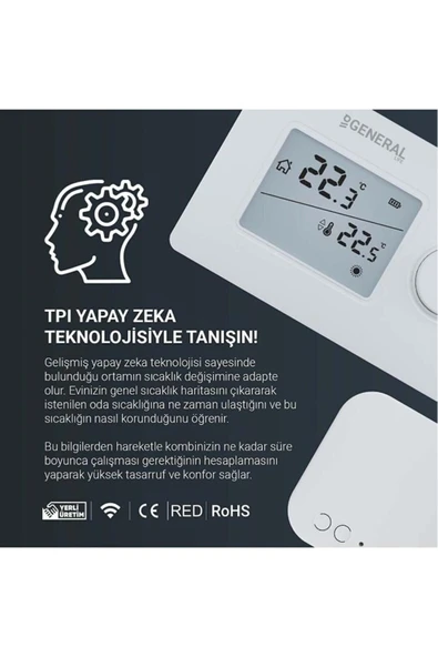 GENERAL Ht250 Rf Kablosuz Oda Termostatı Beyaz - 4