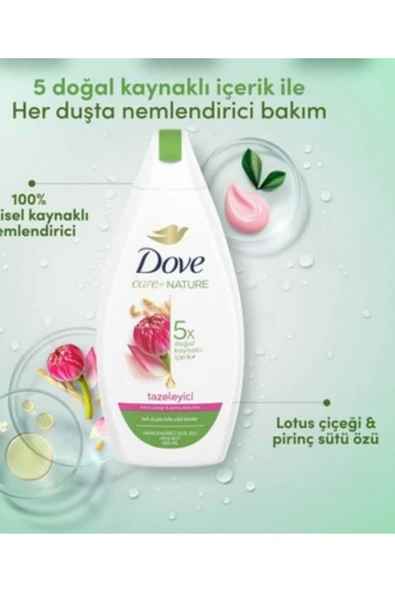 Dove Duş Jeli Lotus Çiçeği Pirinç Sütü Özlü 450ml