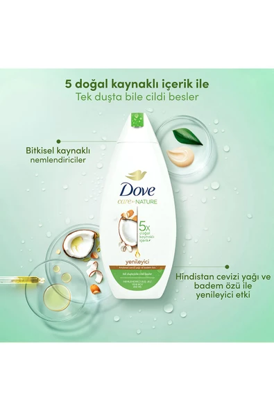 Dove Nemlendirici Duş Jeli Hindistan Cevizi Yağı Ve Badem Özü 450 ml - 3