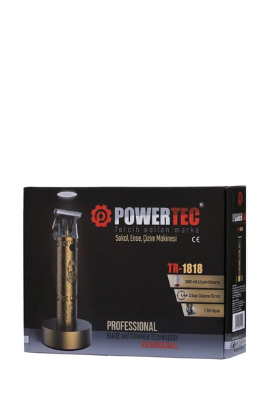 POWERTEC Tr-1818 Şarjlı Tıraş Makinesi Saç-Sakal-Ense-Vücut Lazer Epilasyon Öncesi (Standlı yeni versiyon) - 6