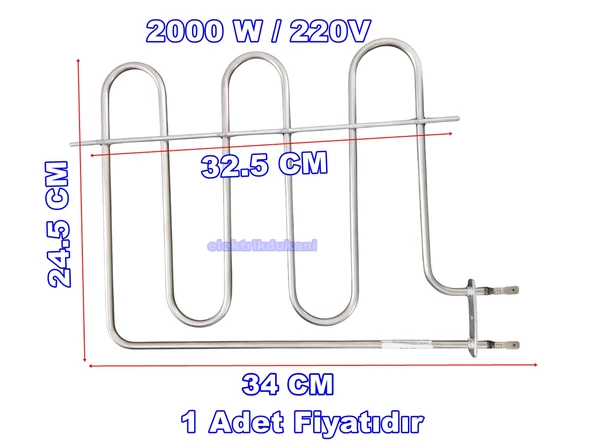 ENDER 2000w Arçelik Fırın Boru Rezistans Flanşlı 220v 6.5? Cr-Ni - 2