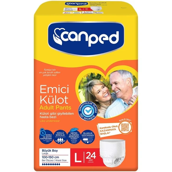 Canped Emici Külot Hasta Yetişkin Bezi L - Büyük - Large 24 Adet Fırsat Pk ürün görseli