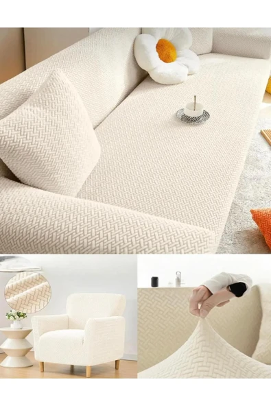 Home Desenli Geçirmeli Koltuk Örtü Seti 3+3