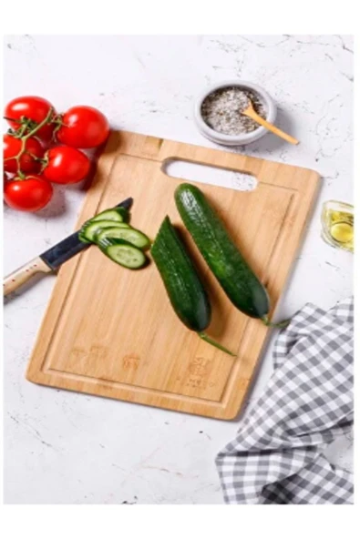 Bambu Kesme Tahtası 36x23 cm Cevreci ve Sağlık Dostu - 3