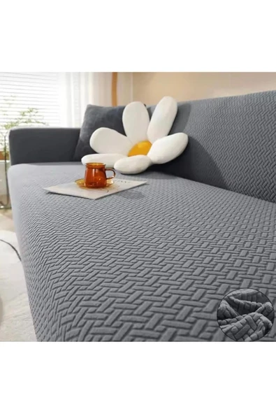 Home Desenli Geçirmeli Koltuk Örtü Seti 3+2+1+1