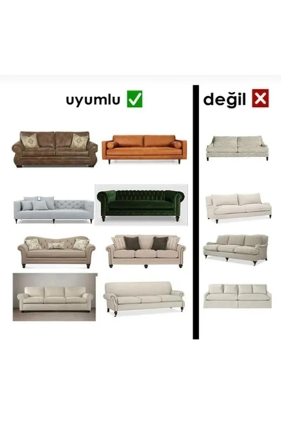 Home Geçirmeli Koltuk Örtü Seti 3+3+3 - 3