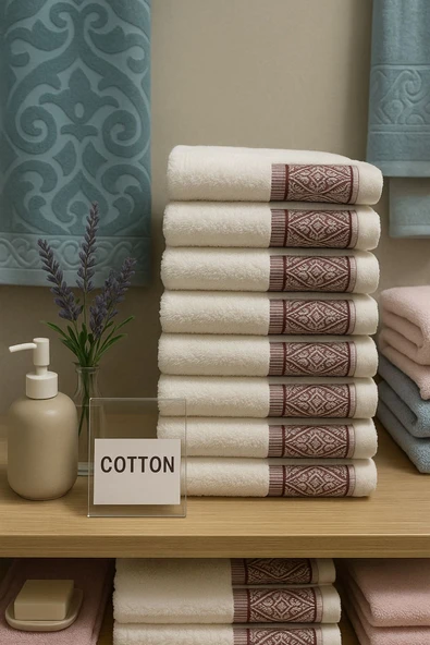 Home %100 Pamuklu 6'lı El-Yüz Havlu Seti