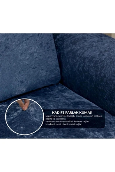 Home Kadife Geçirmeli Koltuk Örtü Seti 3+3 - 5