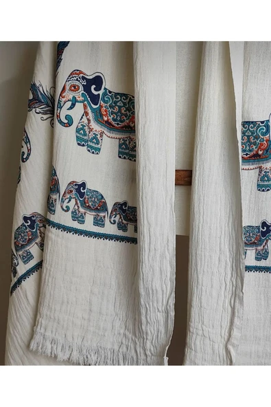 Home Müslin Peştamal Bohem Fil Desen - 2