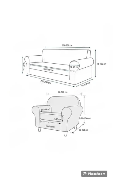 Home Lastikli Yıkanabilir Jakarlı Koltuk Örtüsü Seti - 3 3 1 1 - 3
