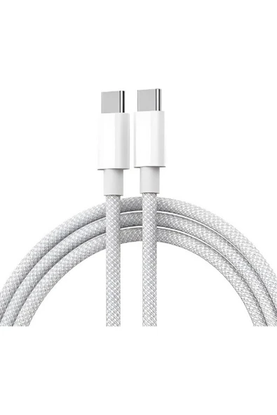 H11 Gökkuşağı Apple iPhone Uyumlu Type C Den Type C Ye 1m Örgü Data Şarj Kablosu MQKJ3ZM/A
