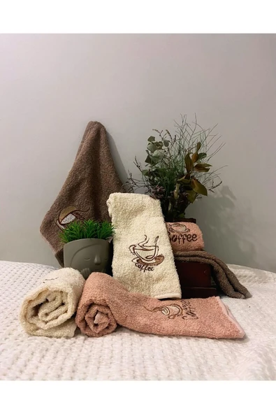 Home 6'lı Kahve Desenli Mutfak Havlusu - 2