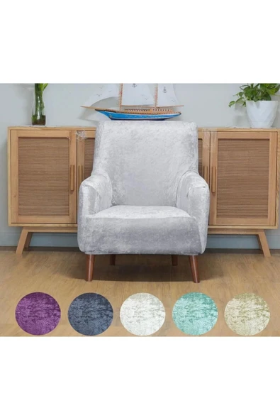 Home Geçirmeli Lastikli Kadife Koltuk Örtü Seti 3+3+1+1 - 3