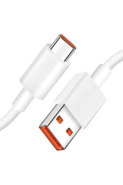 Gökkuşağı Xiaomi Mi 10 -11-12 ve Type C Telefonlarla Uyumlu Turunçu Uçlu Hızlı Type C Şarj Kablosu - 2