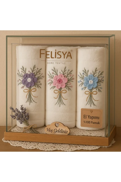 Home %100 Pamuklu 3'lü El-Yüz Havlusu