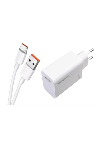 SPRANGE Mi Poco X3 Pro Uyumlu 33w Hızlı Şarj Adaptörü Ve Type-c Kablo Qualcommquickcharge4.0 ürün görseli 1