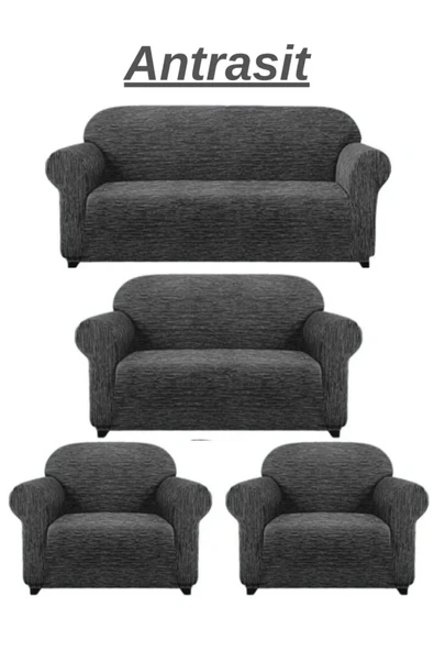 Home 3+2+1+1 Lastikli Geçirmeli Koltuk Örtüsü Seti