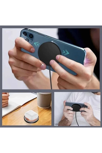 S23 Fe Uyumlu Magsafe Şarj Aleti Kablosuz Manyetik Type C 15W Siyah - 3