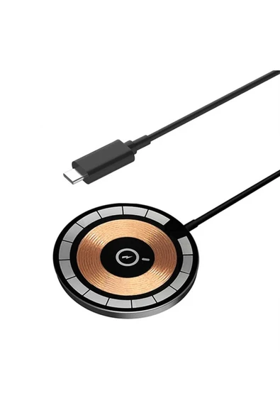 S23 Fe Uyumlu Magsafe Şarj Aleti Kablosuz Manyetik Type C 15W Siyah - 2