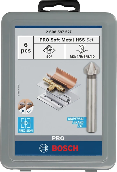Bosch PRO Soft Metal HSS Havşa Ucu Seti, 6lı ürün görseli