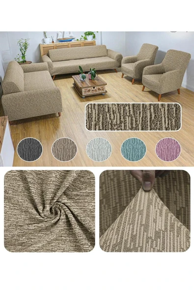 Home Geçirmeli Koltuk Örtü Seti 3+3+3