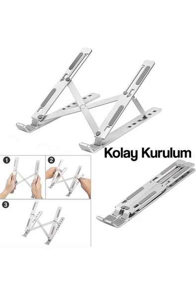 Pnmtek Alüminyum Katlanabilir Ayarlı Dizüstü Laptop Notebook Standı - 3