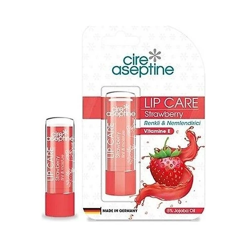 Cire Aseptine Lip Care Strawberry Renkli Dudak Nemlendirici 4,5 G - 1