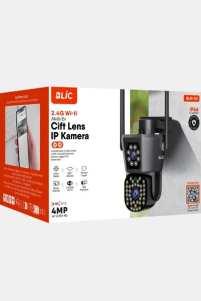 Blic BLM-55 4MP Çift Lens IP Kamera Wi-Fi Güvenlik Kamerası IP66 - 2